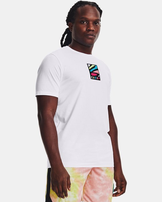Men's Curry Multicolor Logo Short Sleeve in White image number 0